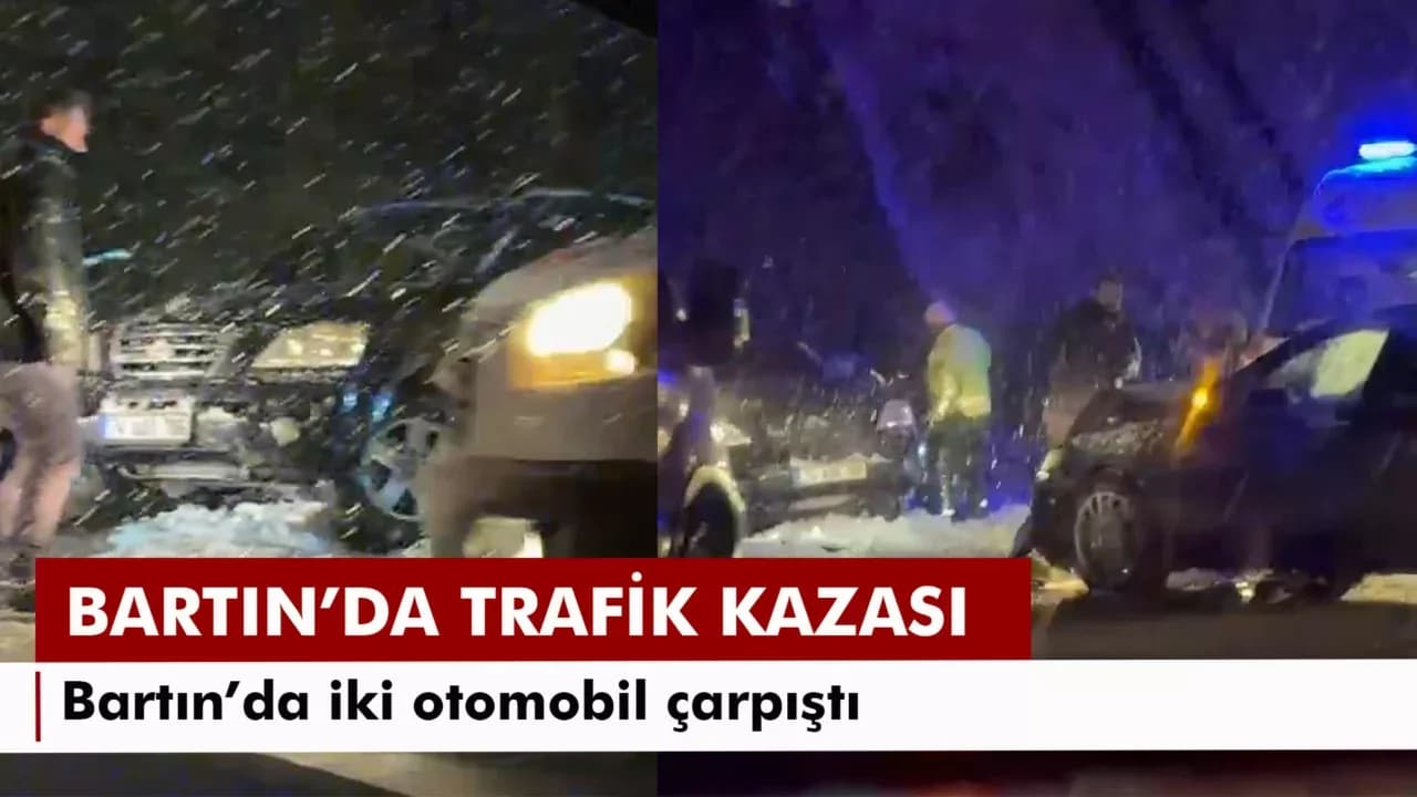 Karlı yolda kayan otomobil karşı şeritten gelen araçla çarpıştı: 6 yaralı
