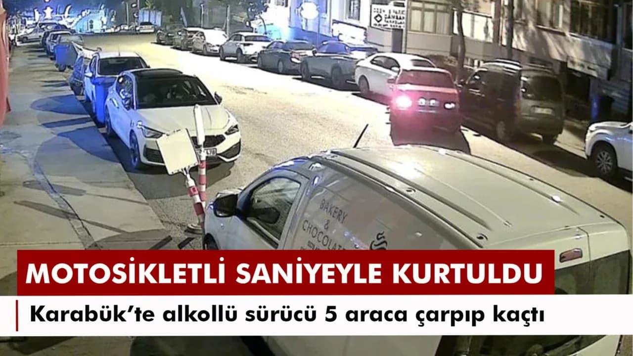 Alkollü sürücü park halindeki 5 araca çarpıp kaçtı