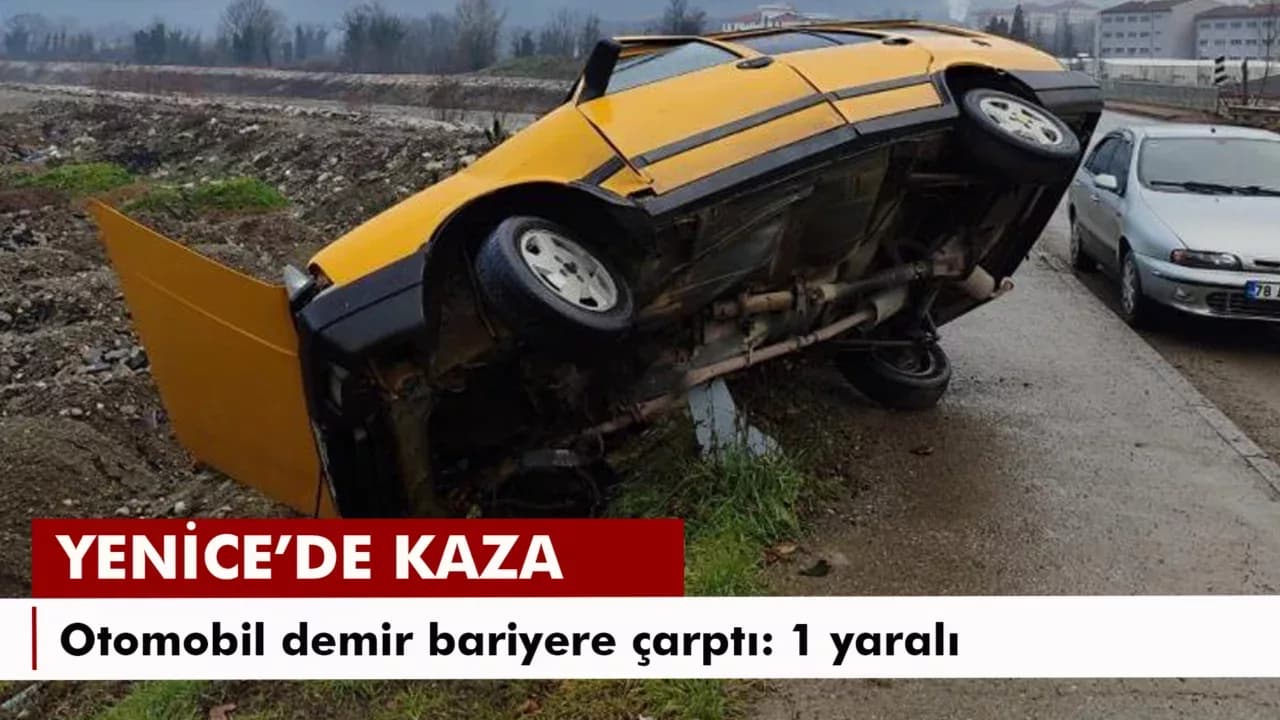 Karabük’te otomobil demir bariyere çarptı: 1 yaralı