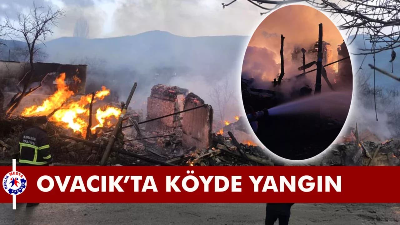Karabük’te köyde çıkan yangın 4 evi ve bir ahırı küle çevirdi