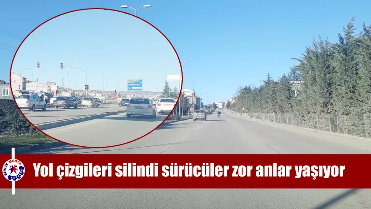 Karabük’te yol çizgileri silindi, sürücüler zor anlar yaşıyor