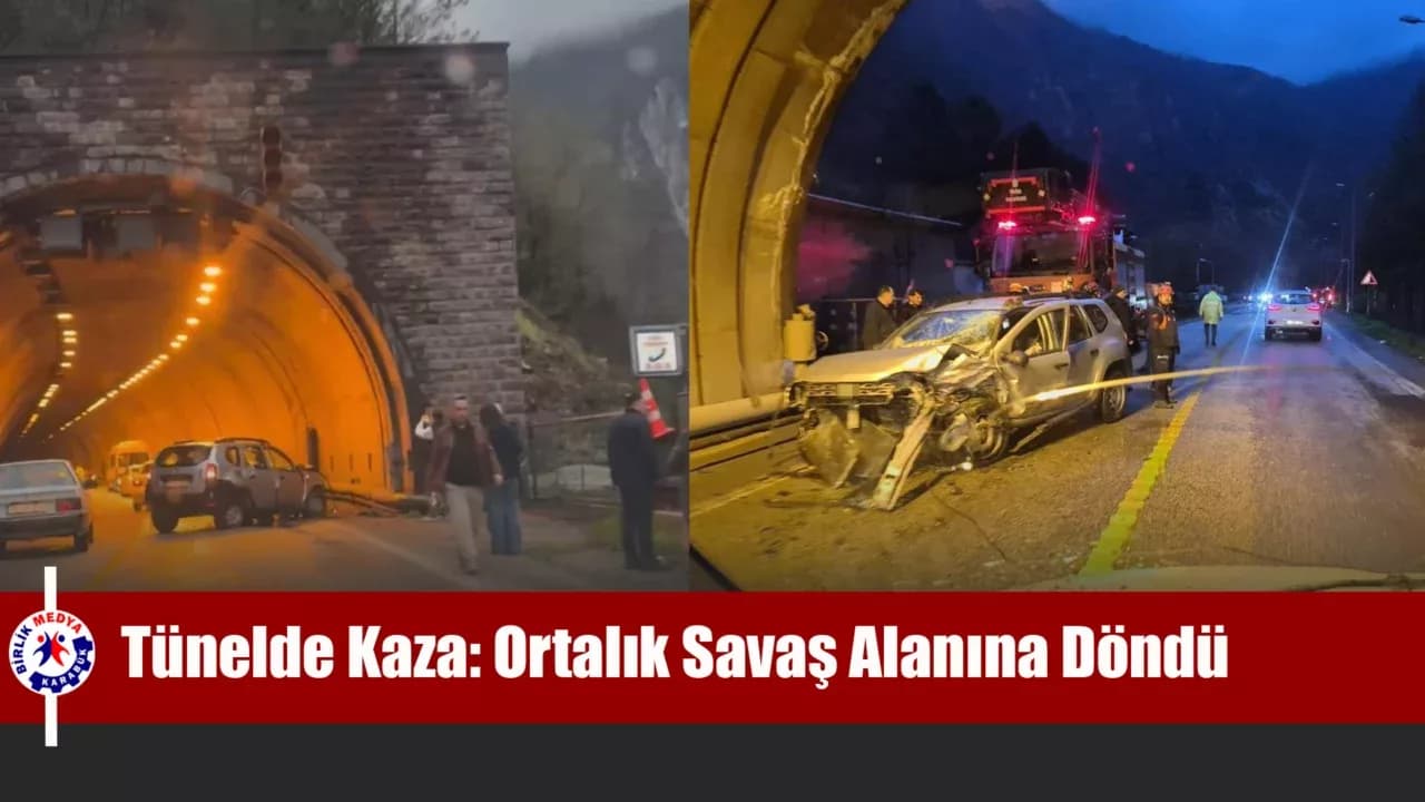 Tünelde iki otomobil çarpıştı: 7 yaralı