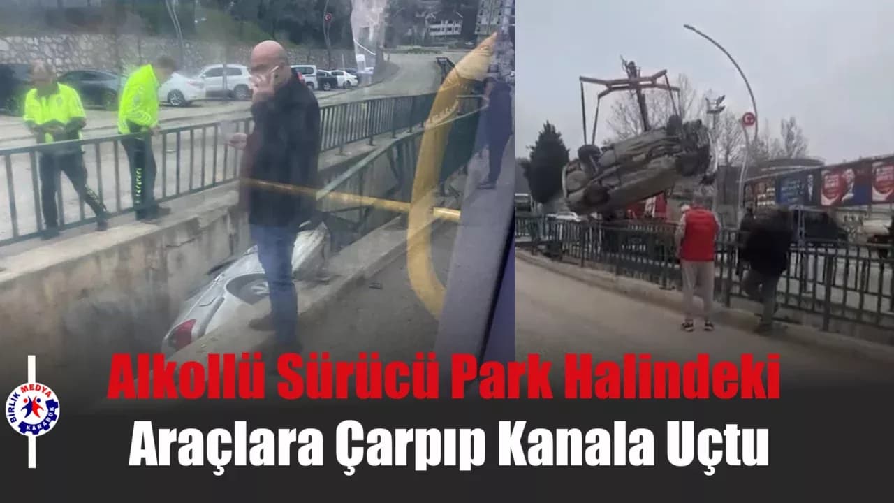 Alkollü Sürücü Park Halindeki Araçlara Çarpıp Kanala Uçtu: 265 Bin TL Ceza