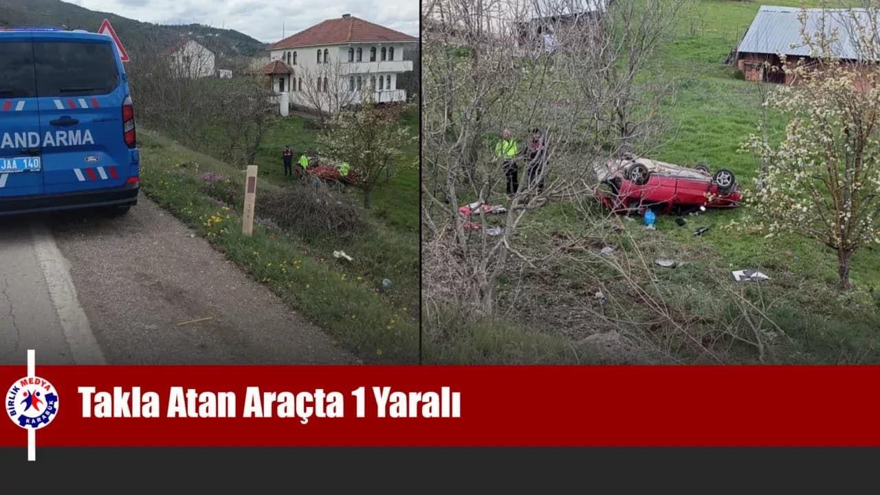 Karabük'te bahçeye uçup takla atan otomobilin sürücüsü yaralandı