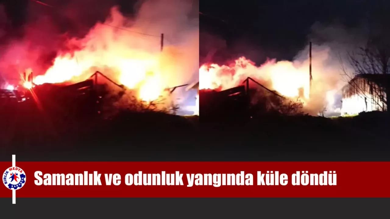 Karabük’te samanlık ve odunluk yangında küle döndü