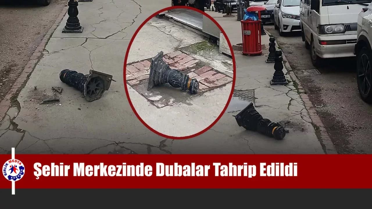 Karabük’te kaldırım dubalarına zarar verildi