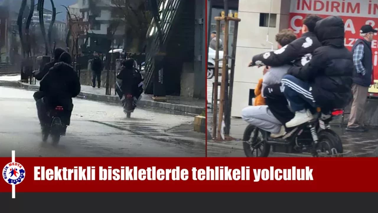 Elektrikli bisikletlerde tehlikeli yolculuklar kamerada