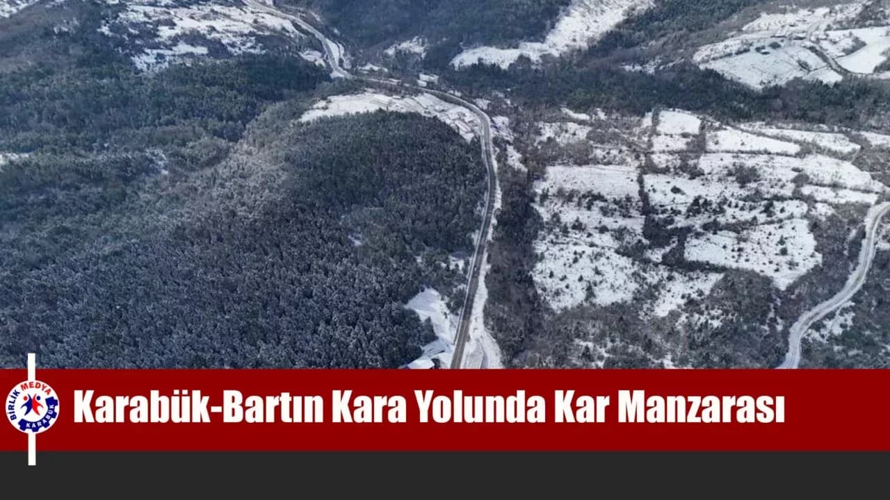 Karabük'ün beyaza bürünen yüksek kesimleri dronla görüntülendi