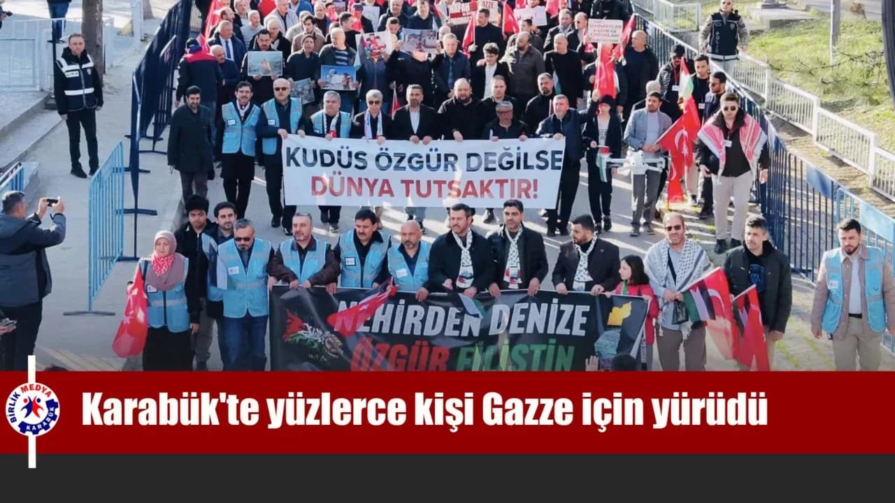 Karabük'te yüzlerce kişi Gazze için yürüdü