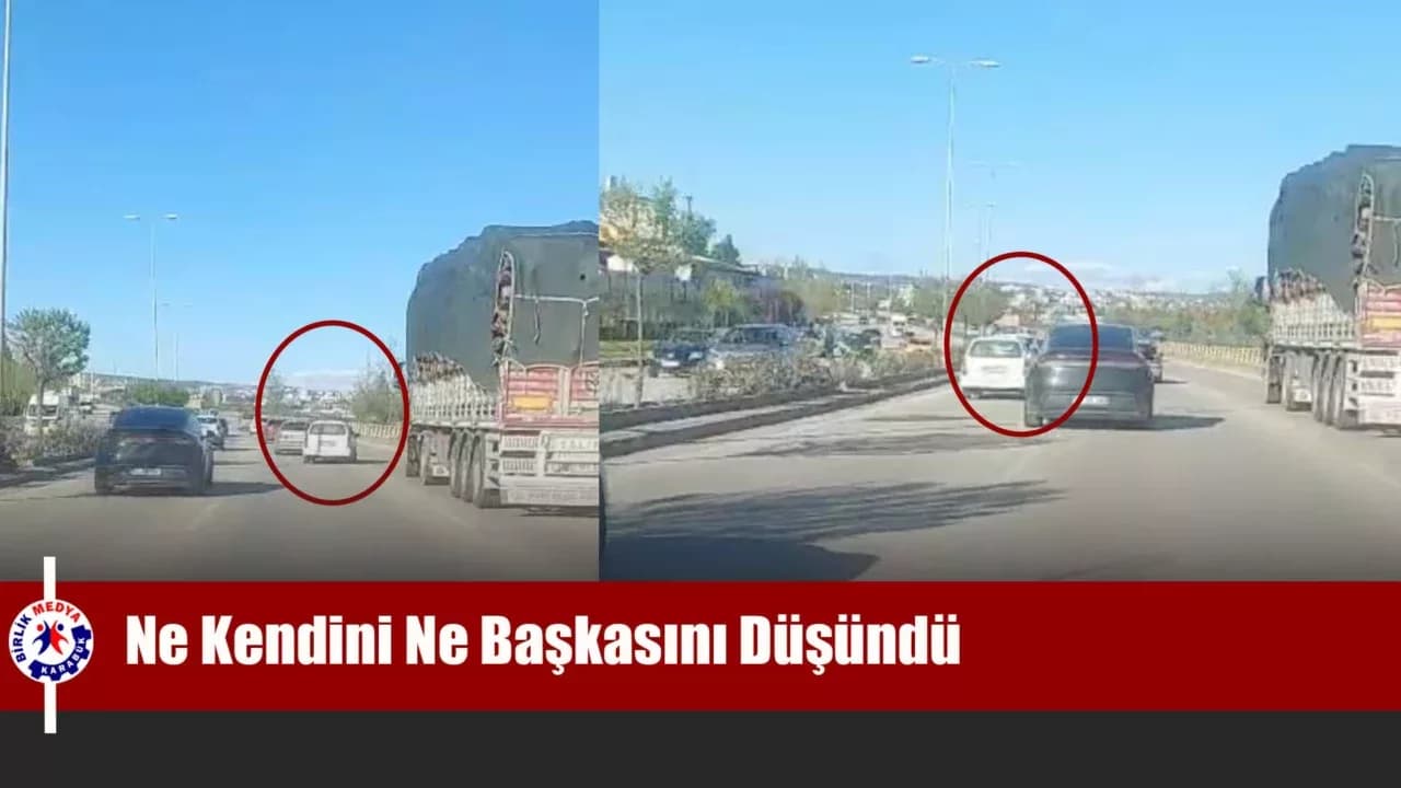 Karabük'te Makas Üstüne Makas Atan Sürücü Kameraya Yakalandı