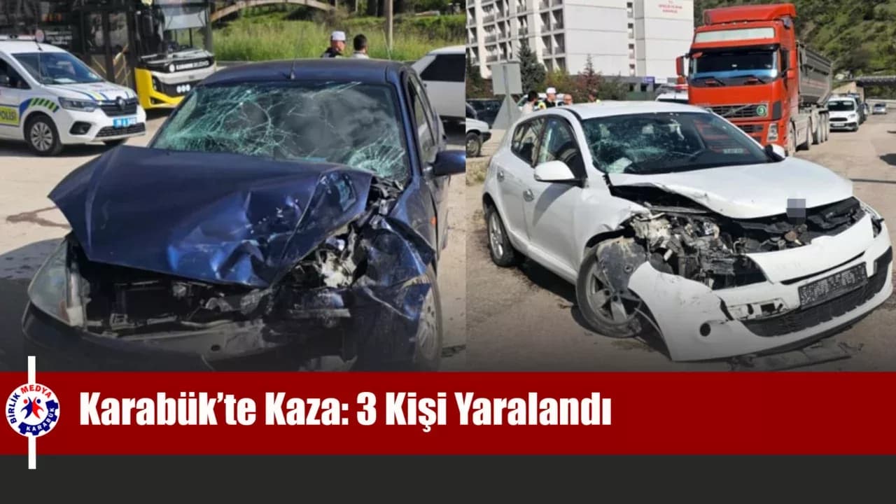Karabük’te iki otomobil çarpıştı: 3 yaralı