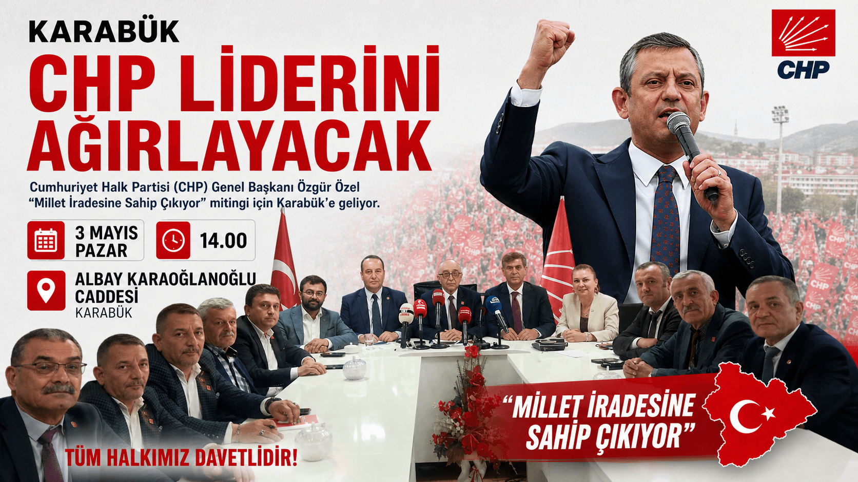 KARABÜK CHP LİDERİNİ AĞIRLAYACAK