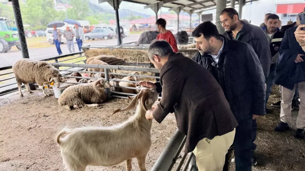 Şahin ve Çetinkaya’dan kurban satış alanına ziyaret