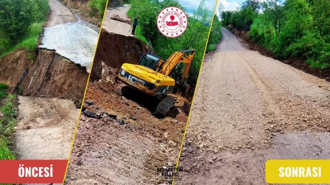 Kapanan köy yolu ulaşıma açıldı