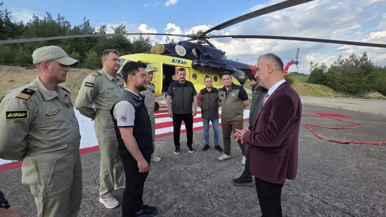 Yangın söndürme helikopteri Karabük'te göreve başladı