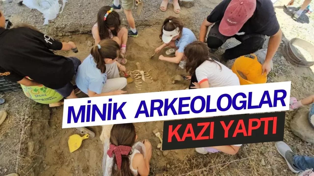 Çocuklar arkeolojik kazı heyecanı yaşadı