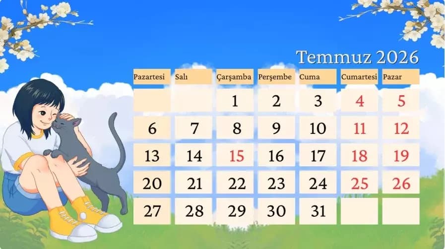 Temmuz Takvimi Dikkat Çekiyor: Anma Günleri, Kutlamalar ve Resmi Tatil Bir Arada