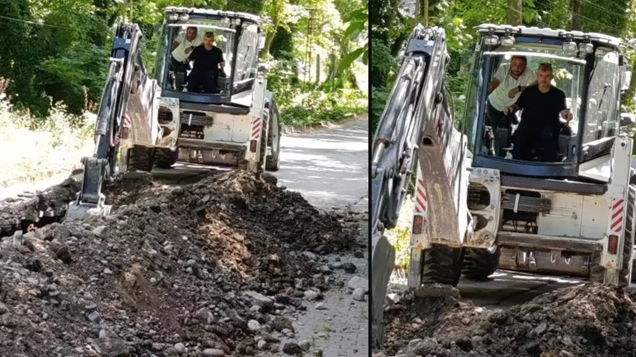 Başkan Karakaş makamı bıraktı iş makinesi kullandı