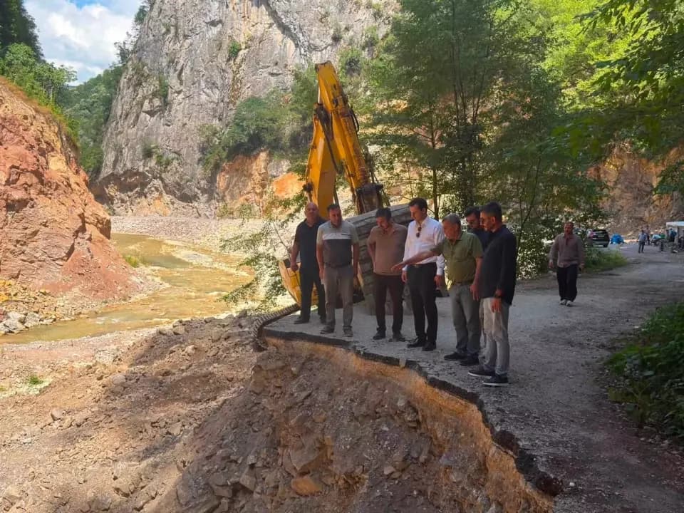 Selin vurduğu Şeker Kanyonu yolunda çalışmalar başladı