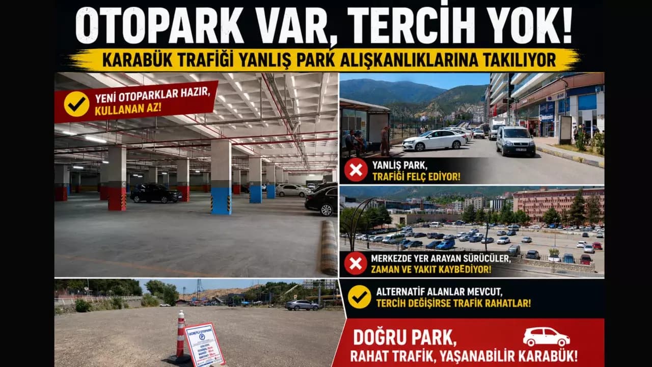 Otopark Var, Tercih Eden Yok! Karabük Trafiği Yanlış Park Alışkanlıklarına Takılıyor