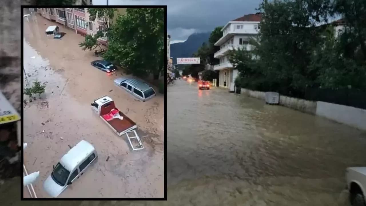 Kastamonu'yu sel vurdu: İş yerleri, evler ve araçlar su altında kaldı