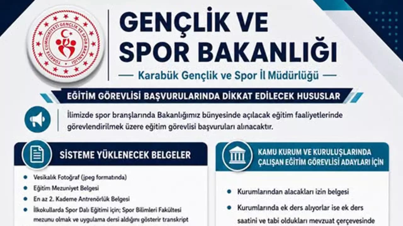 Eğitim görevlisi başvuruları başladı