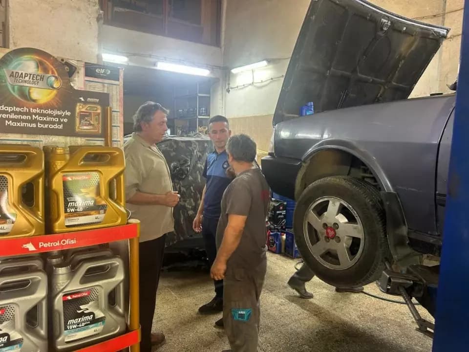 Sanayi sitesinde denetim ve bilgilendirme çalışması