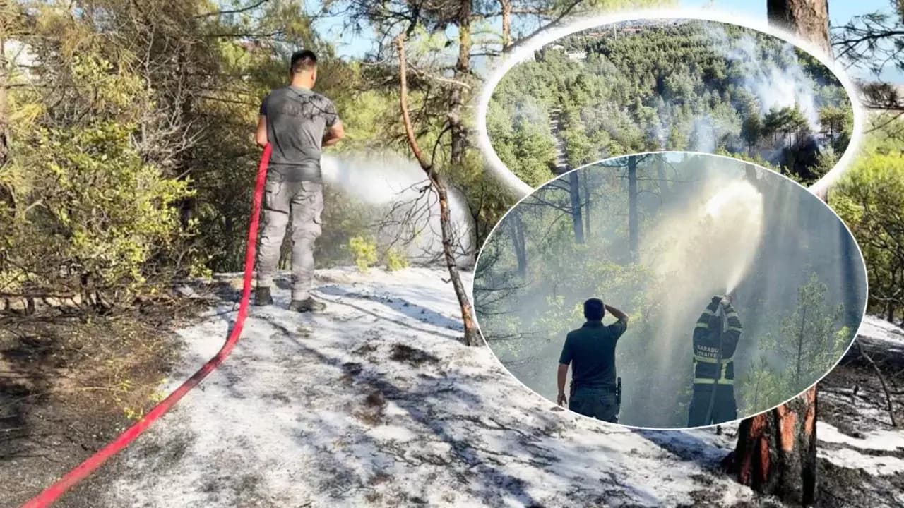 Karabük kent ormanındaki örtü yangını büyümeden söndürüldü