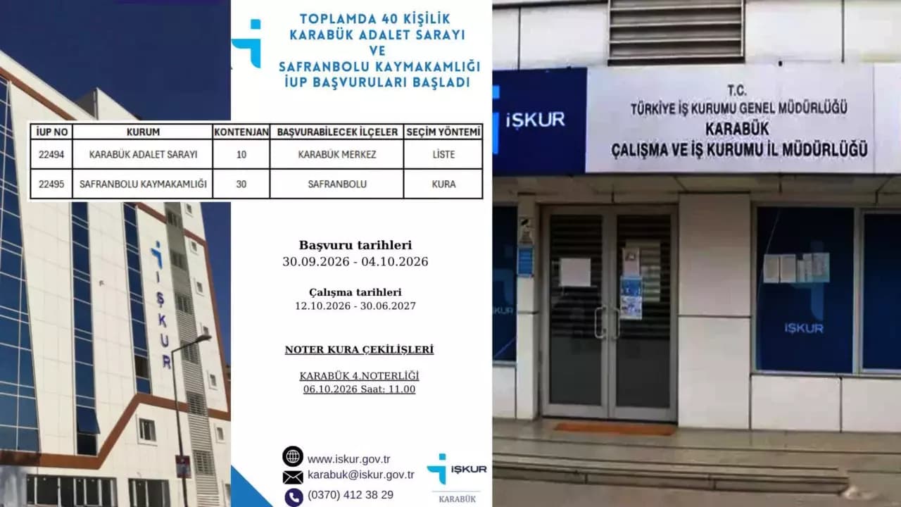 Karabük'te İUP kapsamında 40 personel alınacak