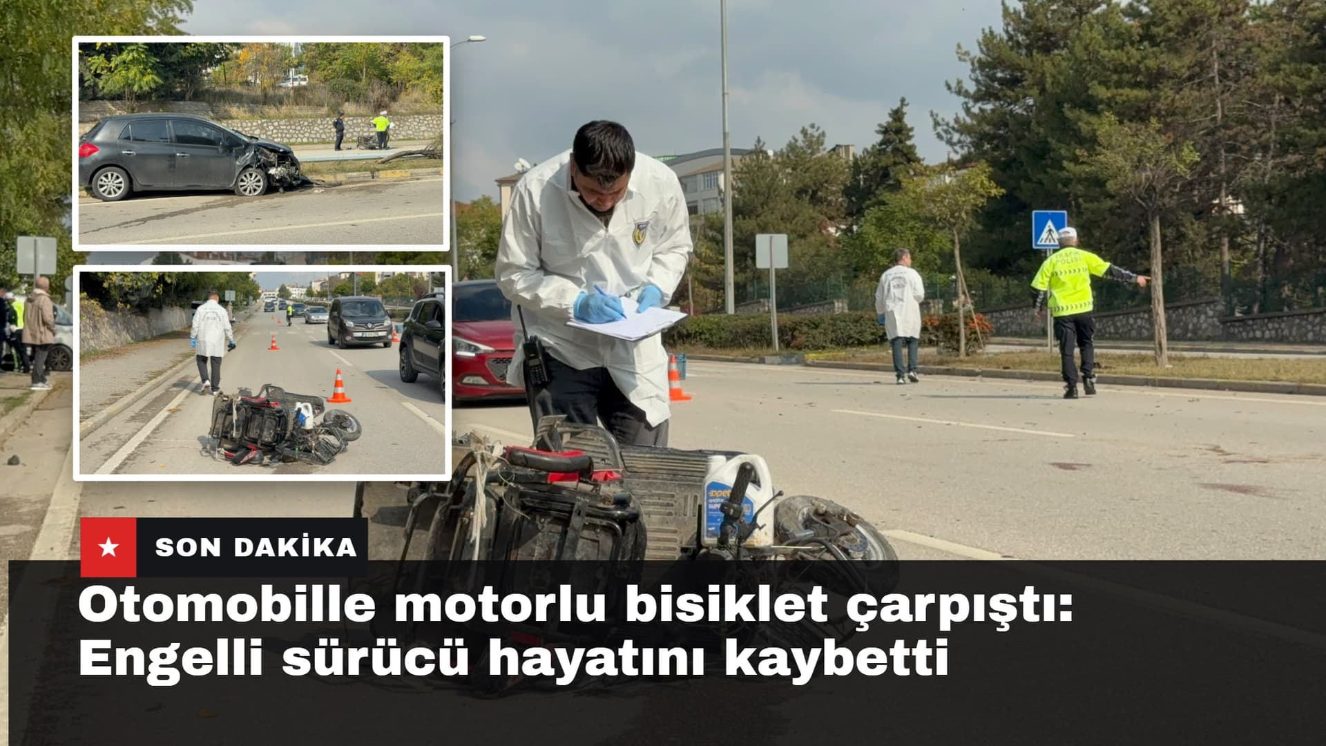 Otomobille motorlu bisiklet çarpıştı: Engelli sürücü hayatını kaybetti