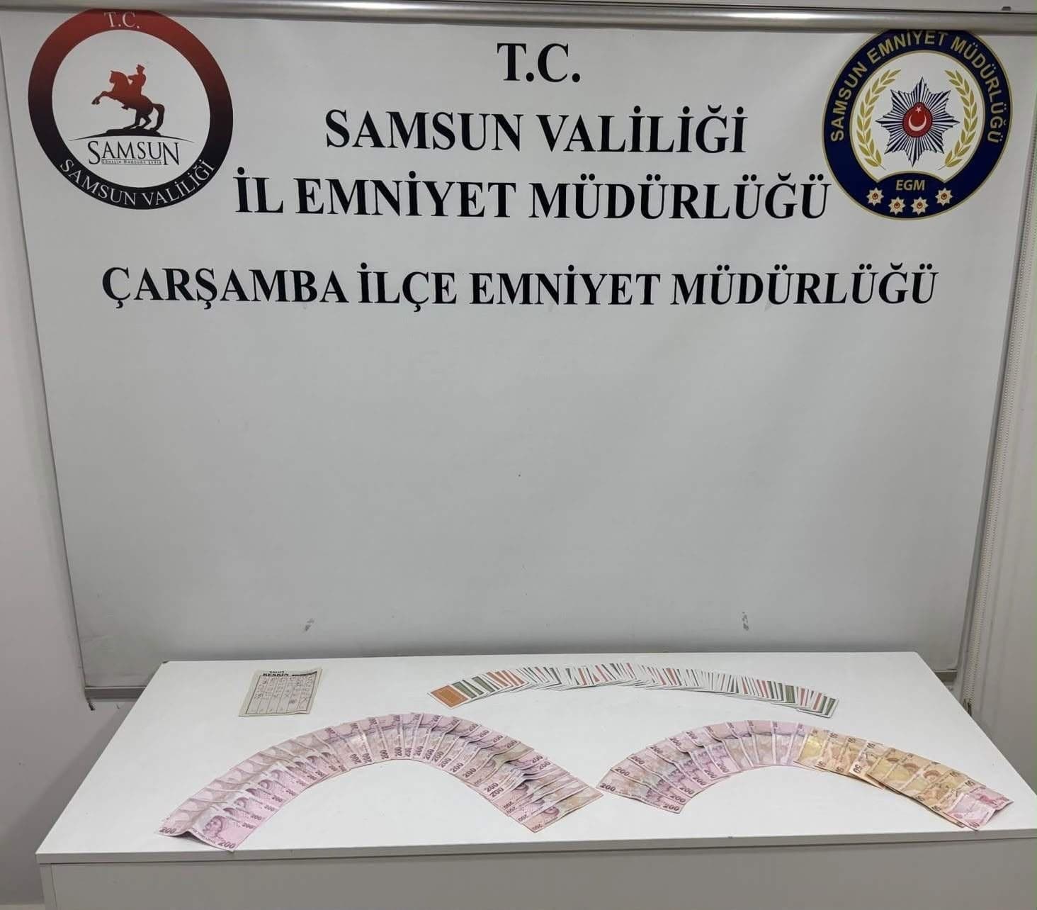 Çarşamba’da kumar oynayan şahıslara 69 bin 624 lira ceza