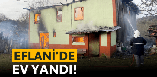 Karabük Eflani'de 2 Katlı Ev Yandı