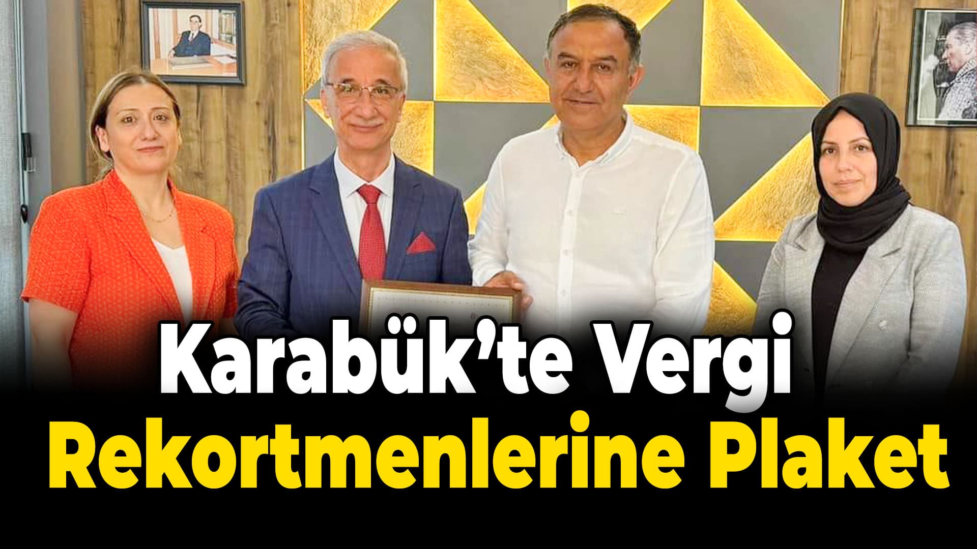 Defterdar Kaya’dan vergi rekortmenlerine teşekkür belgesi