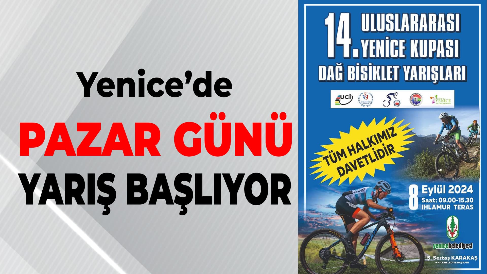 Yenice Kupası Dağ Bisiklet Yarışları, Pazar Günü Yapılacak