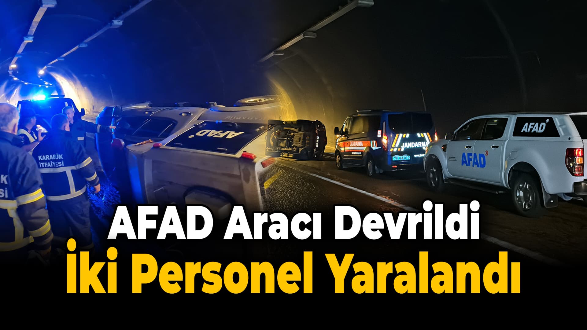 Karabük'te Kazaya Giden AFAD Aracı Devrildi, 2 Görevli Yaralandı