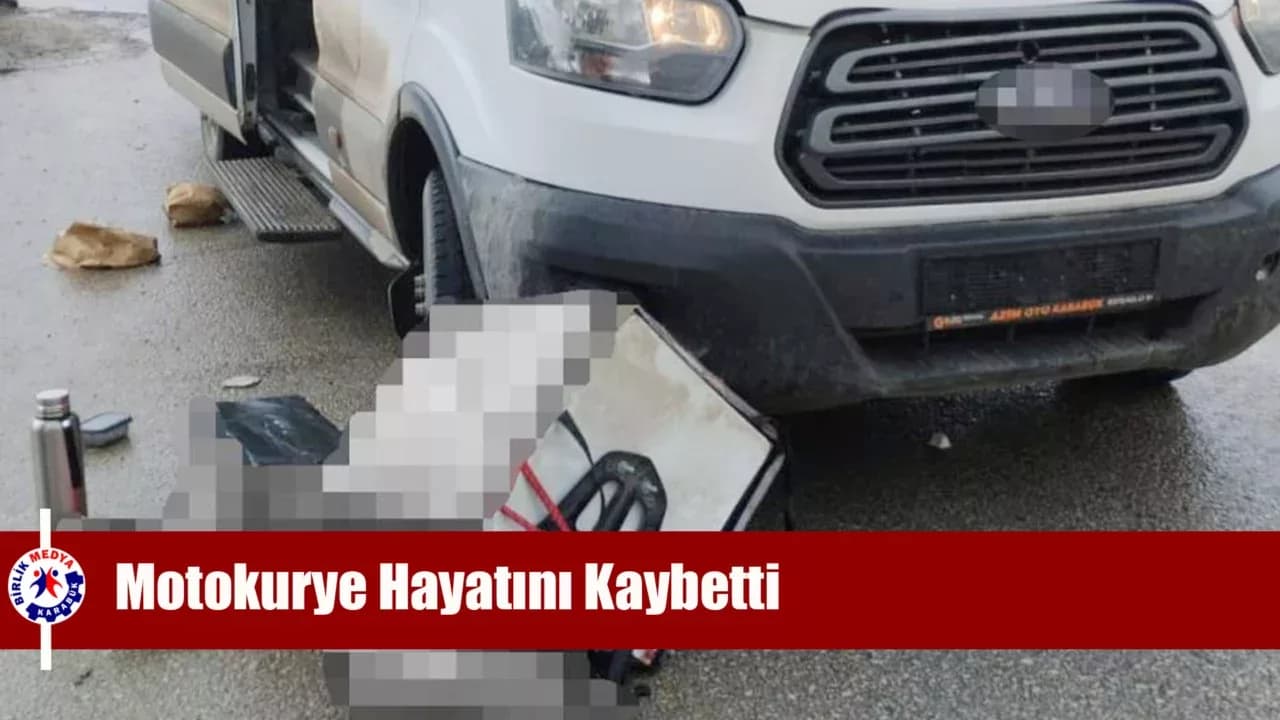 Karabük'te Öğrenci servisi ile çarpışan motokurye kaldırıldığı hastanede hayatını kaybetti