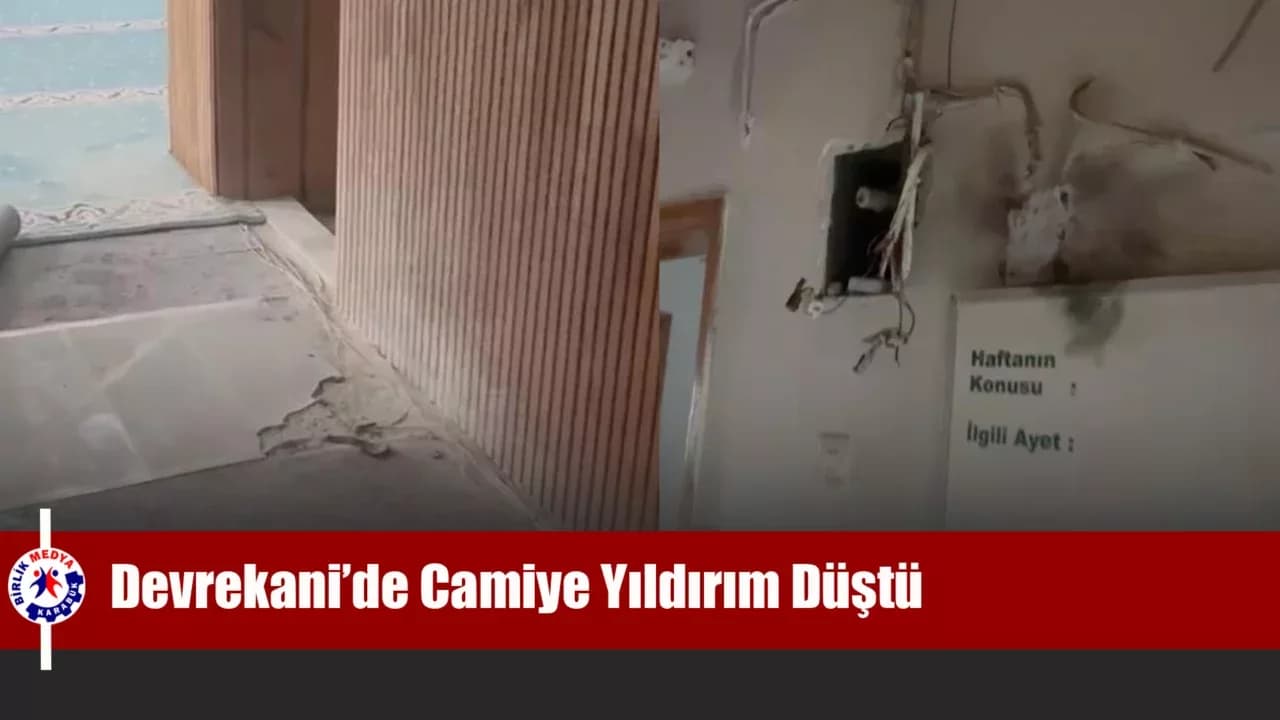 Kastamonu'da düşen yıldırım camiye isabet etti