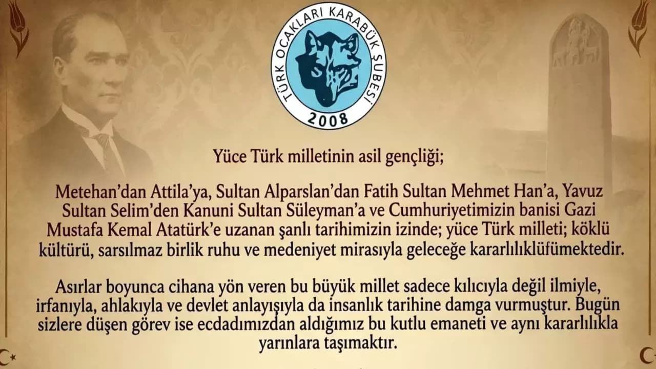 Türk Ocakları Karabük Şube Başkanı Prof. Dr. Taşkın Deniz'den mesaj