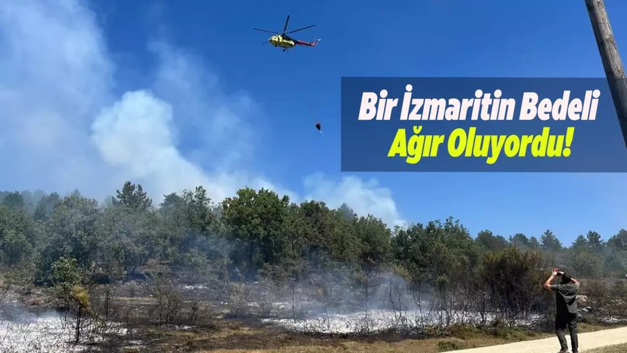 Karabük'te orman yangınına helikopterle müdahale ediliyor
