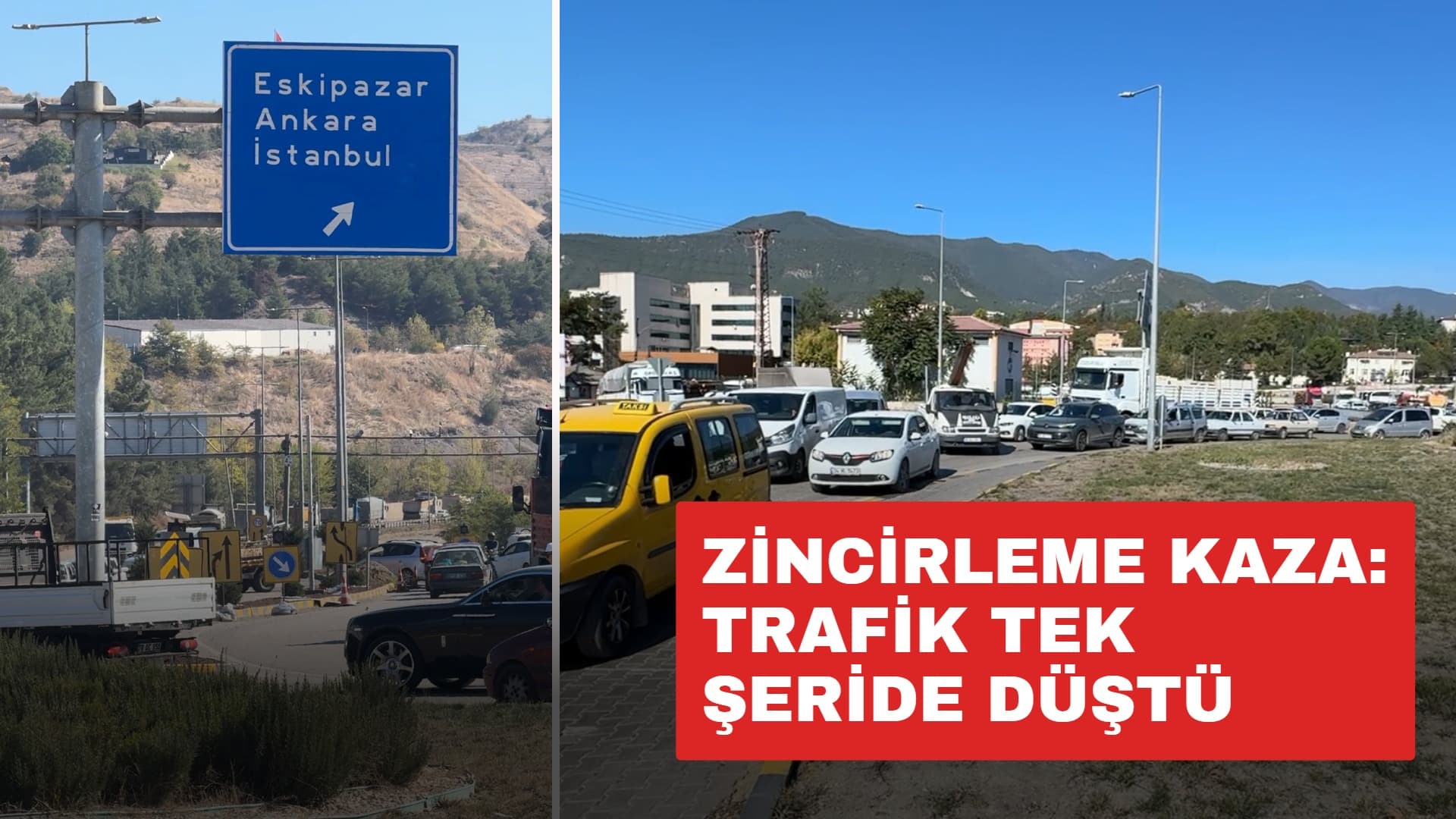 Karabük'te zincirleme kaza: Trafik tek şeride düştü
