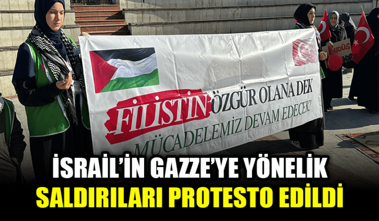 Karabük'te İsrail'in Gazze'ye yönelik saldırıları protesto edildi