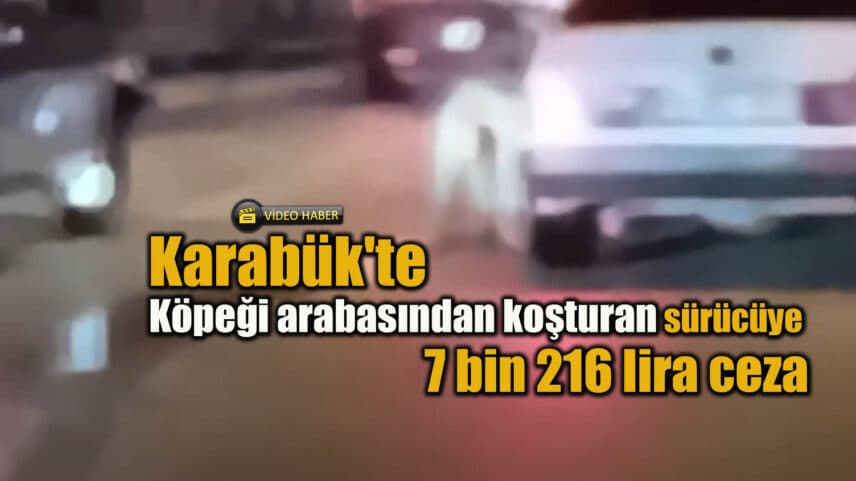 Karabük'te köpeği arabasından koşturan sürücüye 7 bin 216 lira ceza