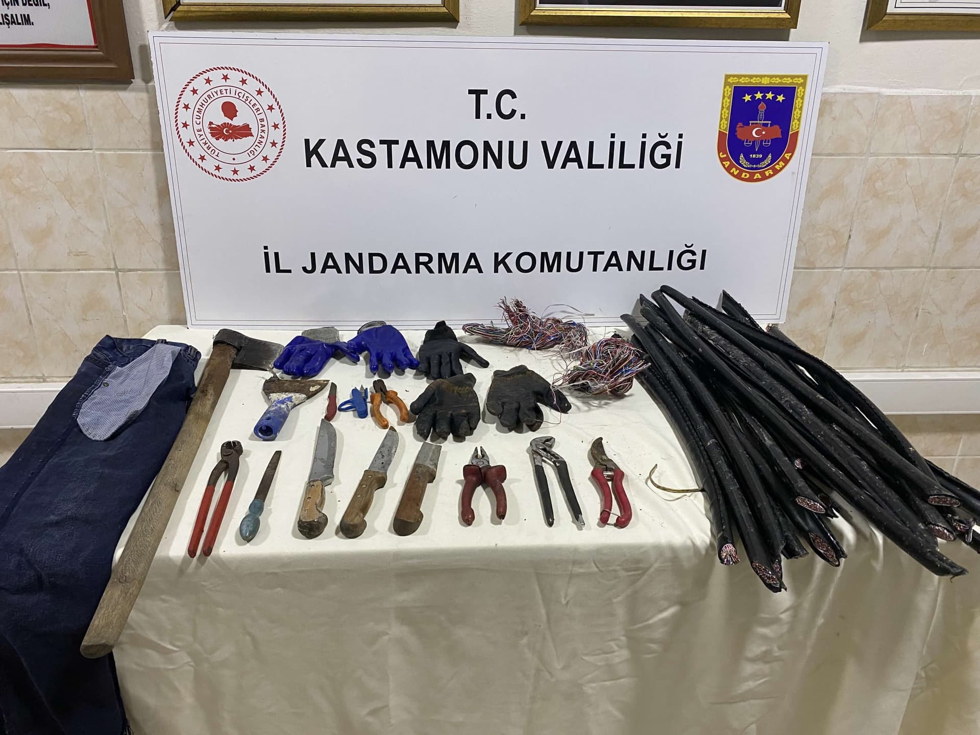 Kastamonu'da kablo hırsızlığından girdiği cezaevinden 2 ay önce tahliye olan zanlı, aynı suçtan tekrar tutuklandı