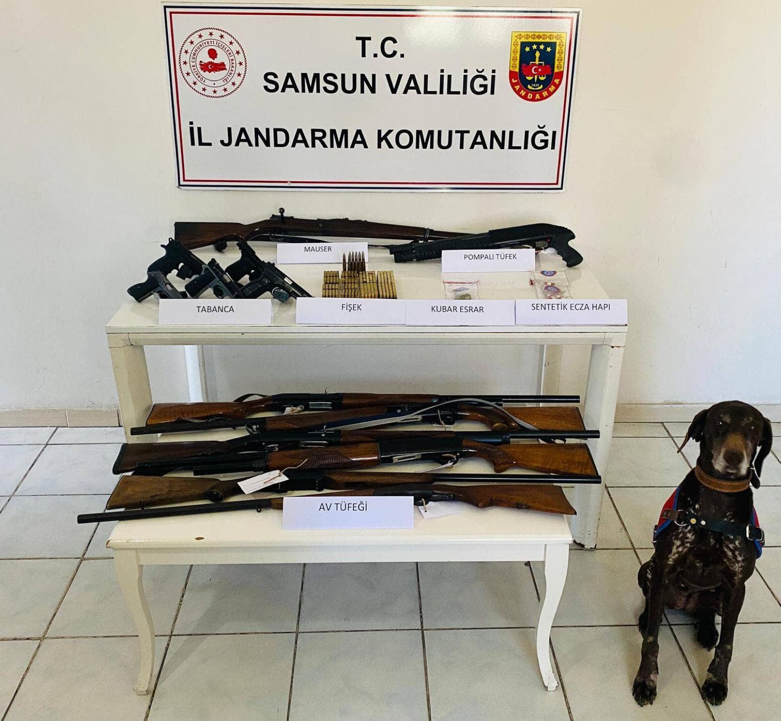Samsun'da kaçak silah ve uyuşturucu operasyonunda 2 kişi yakalandı