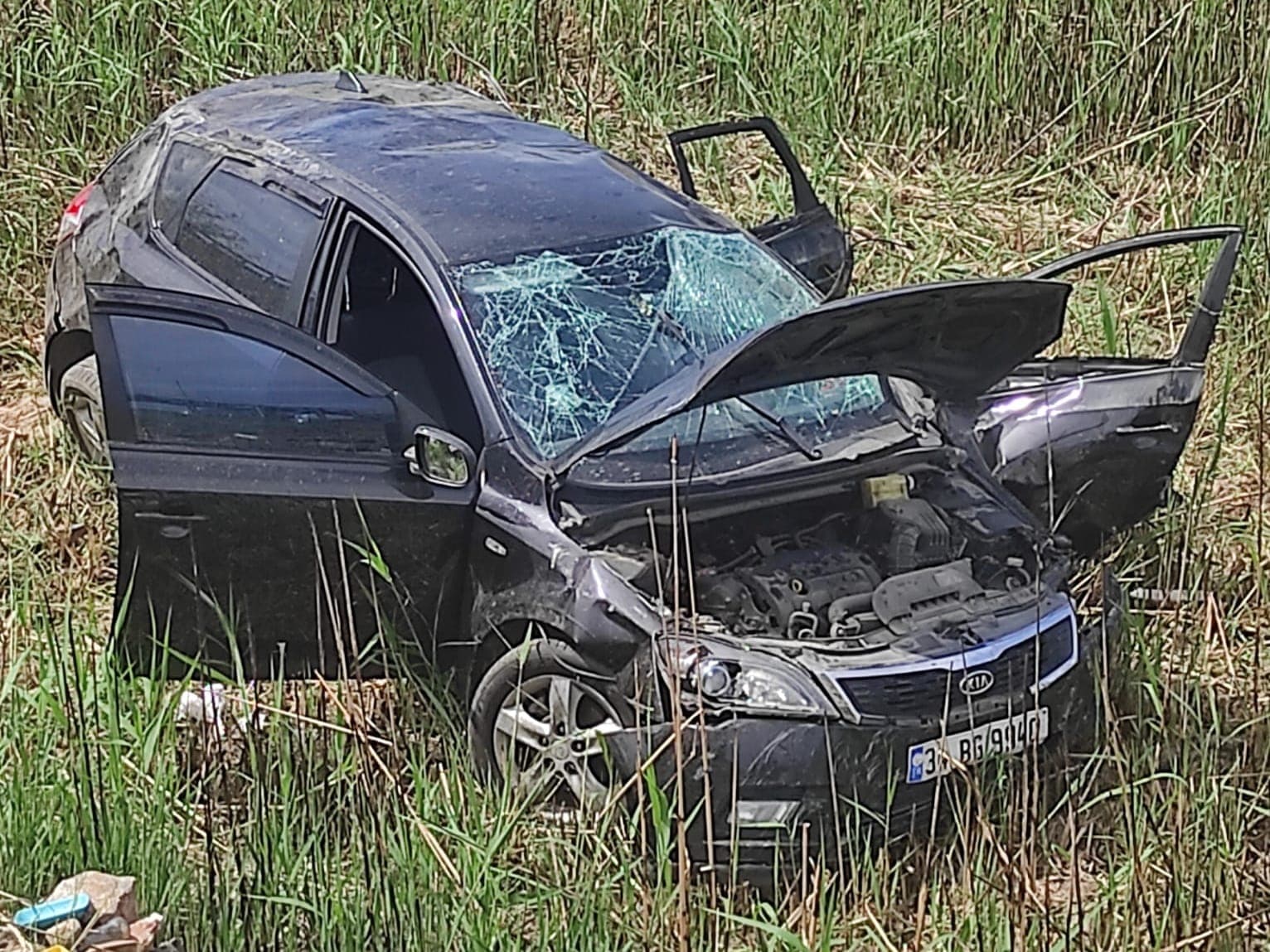 Çorum'da devrilen otomobildeki 4 kişi yaralandı