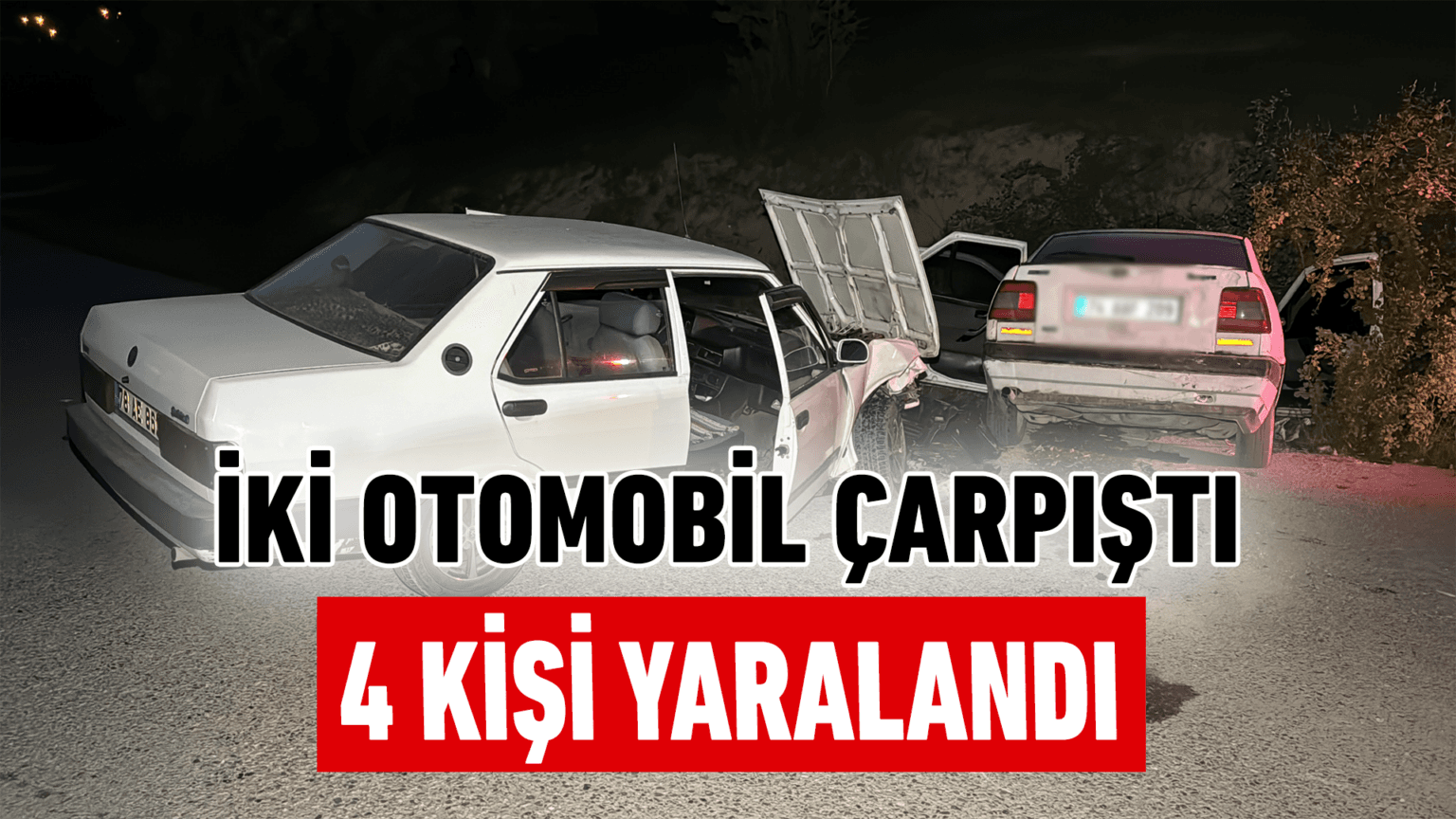 İki otomobilin çarpıştığı kazada 4 kişi yaralandı