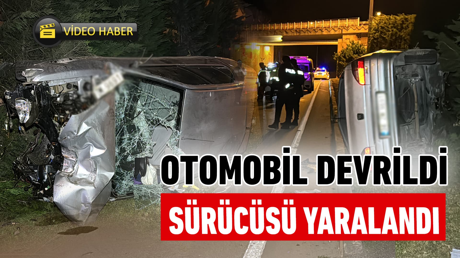Karabük'te devrilen otomobilin sürücüsü yaralandı
