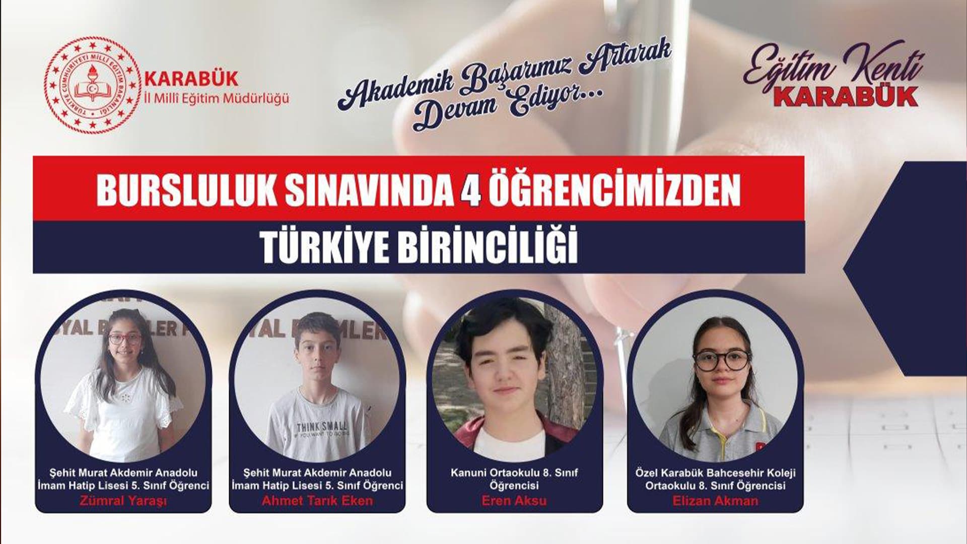 Bursluluk sınavında 500 tam puan aldılar