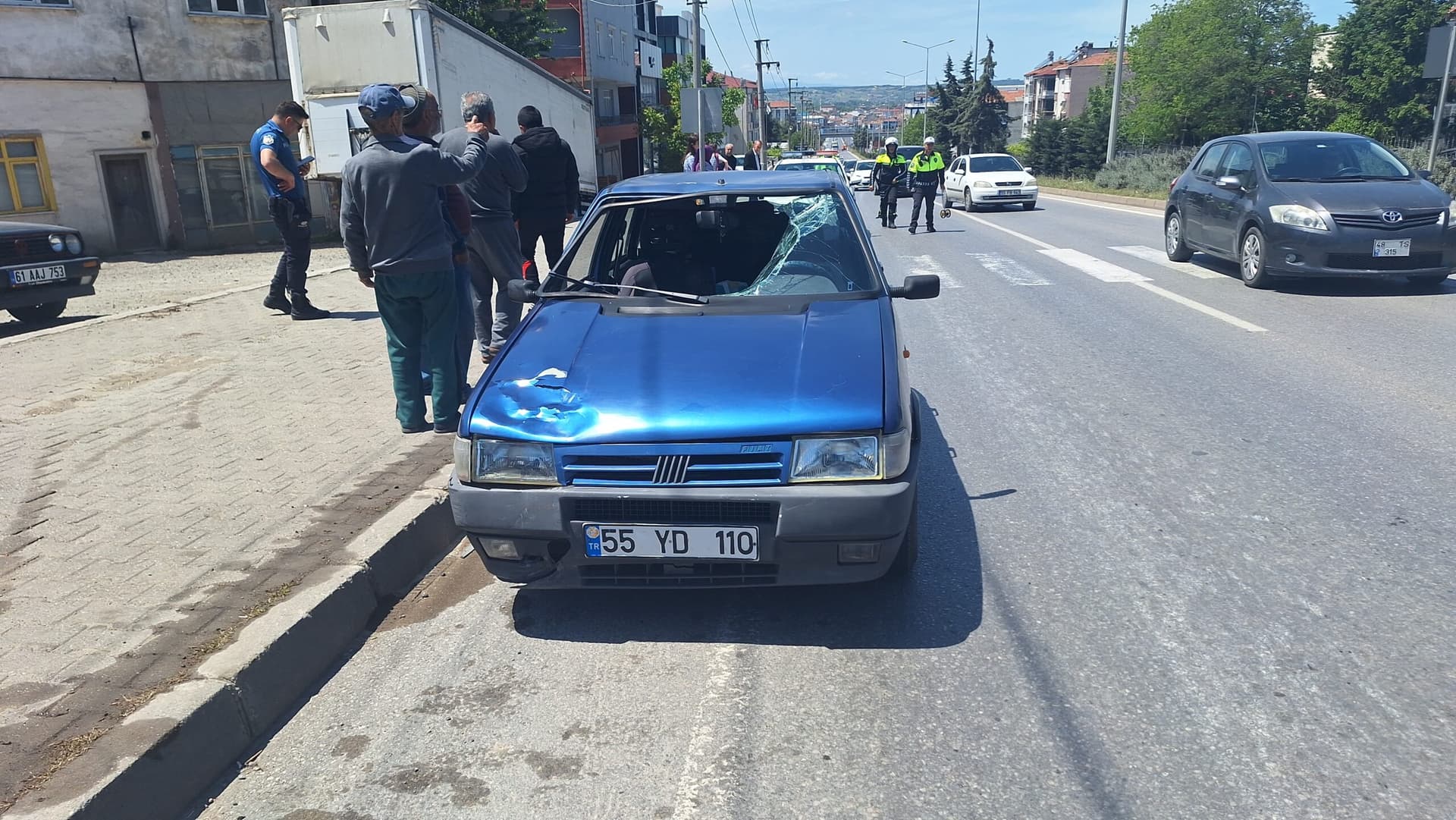 Samsun'da otomobilin çarptığı yaya yaralandı