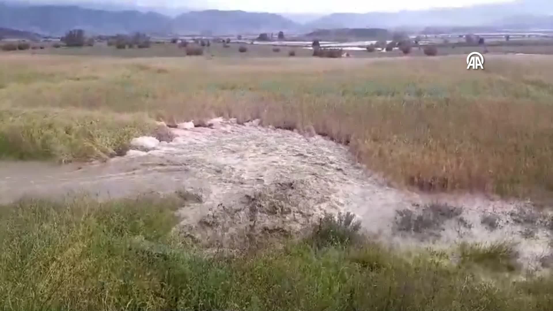 Çorum'da sağanak nedeniyle ekili alanlar zarar gördü